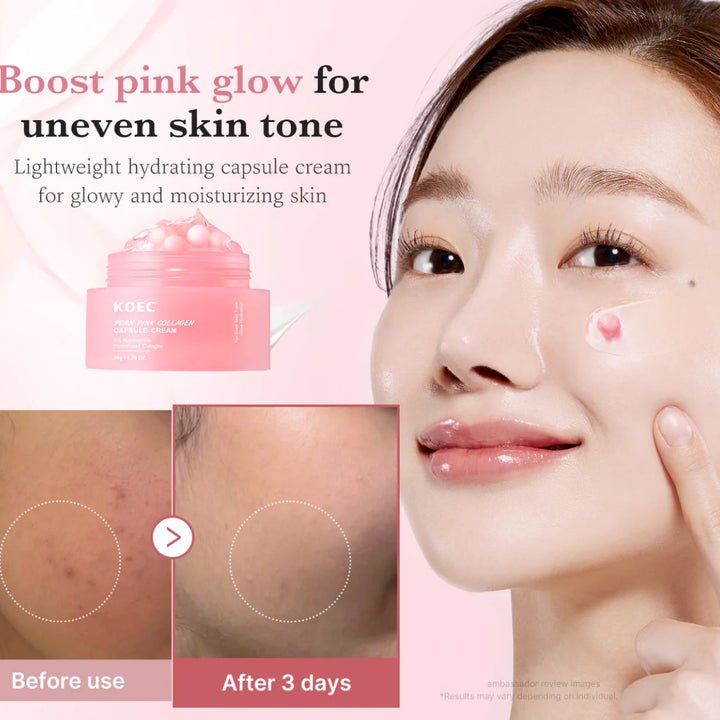 Face Moisturizer Lightweight Moisturizing Cream 5% Niacinamide for Uneven Skin Tone, Glow hydration Collagen Capsule Cream
