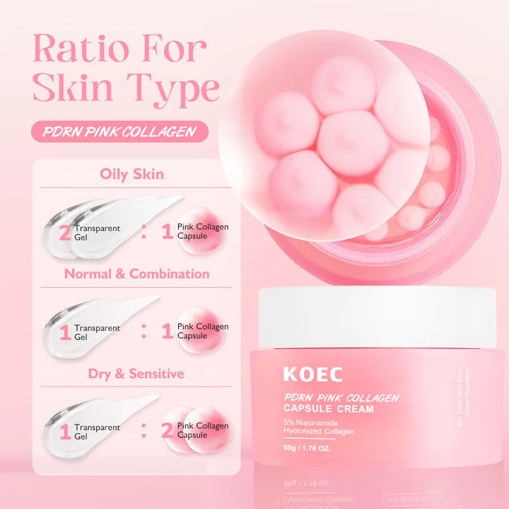 Face Moisturizer Lightweight Moisturizing Cream 5% Niacinamide for Uneven Skin Tone, Glow hydration Collagen Capsule Cream